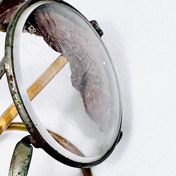 Antique Vintage Motorcycle Glasses W/ Side Leather Metal Wire Frame Round Lens - Picture 16 of 16